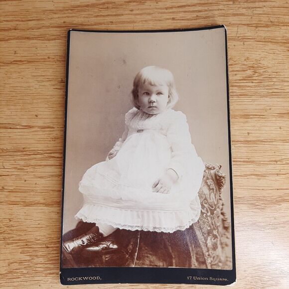 Cabinet Card Photo child Alice Fox Gerster NYC Union Square George G. Rockwood - Picture 2 of 9